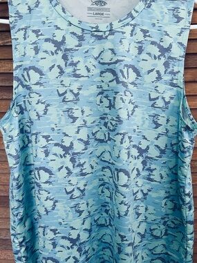AFTCO Women's Aqua and Gray  Tank Top